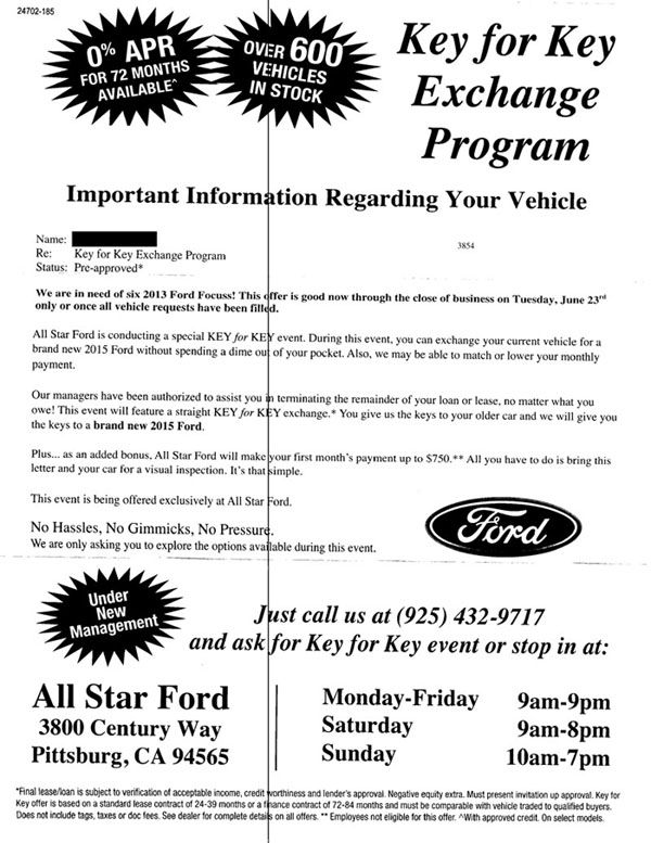 Ford buy back program lemon #2