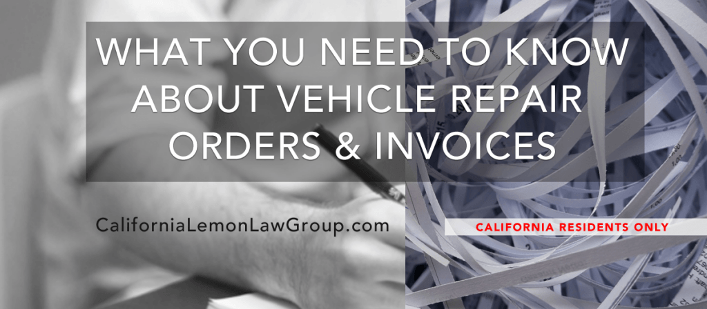 prove your car is a lemon with vehicle repair orders